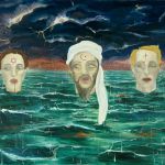 "Abraham's Tears," 4' x 6' acrylics on canvas available.
I had a series of recurring dreams where I would see imagery then I would see myself painting the imagery in a very specific way and then I would see the image hanging with the title this is from that series of dreams and I just did it the way it was in the dream. I think the symbology is fairly transparent but some of my friends who do dream analysis say I am wrong.