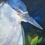 Night Heron, oil on canvas 20"w x 16" h